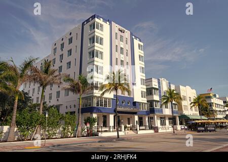 Miami, Floride États-Unis - 18 avril 2021 : Miami South Beach Ocean Drive Park Central Hotel miami. Banque D'Images