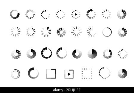 Jeu d'illustrations vectorielles d'indicateurs de chargement Illustration de Vecteur