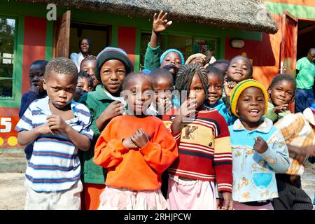 Namibie. Une salle de classe dans une école à Rundu, région de Kavango Banque D'Images