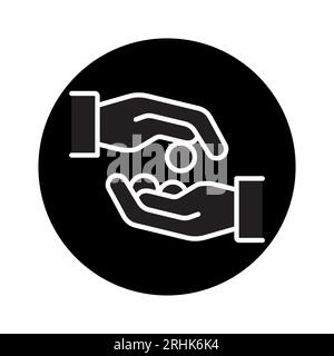 Icône de couleur de ligne de tradition musulmane de zakat. Elément vectoriel isolé. Pictogramme de contour pour la page Web, l'application mobile, la promotion Illustration de Vecteur
