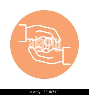 Icône de couleur de ligne de tradition musulmane de zakat. Elément vectoriel isolé. Pictogramme de contour pour la page Web, l'application mobile, la promotion Illustration de Vecteur