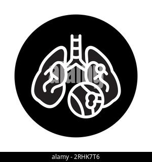 Icône de ligne de couleur d'embolie pulmonaire. Elément vectoriel isolé. Pictogramme de contour pour la page Web, l'application mobile, la promotion Illustration de Vecteur