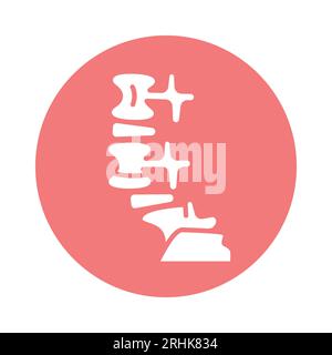 Icône de ligne de couleur spondylolisthesis. Elément vectoriel isolé. Pictogramme de contour pour la page Web, l'application mobile, la promotion Illustration de Vecteur