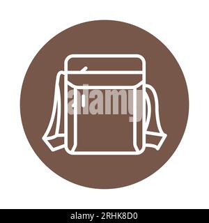 Élégante ligne de sac homme icône de couleur. Elément vectoriel isolé. Pictogramme de contour pour la page Web, l'application mobile, la promotion Illustration de Vecteur