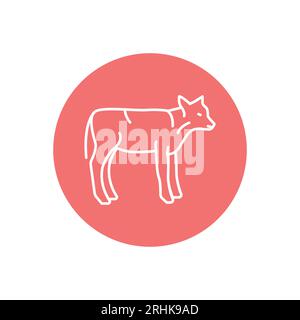 Icône de ligne de couleur d'animal de veau. Pictogramme pour page Web, application mobile, Promo. Illustration de Vecteur