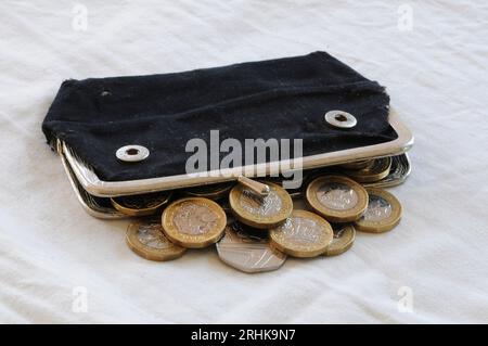mesdames shabby sac à main et argent, sterling Banque D'Images