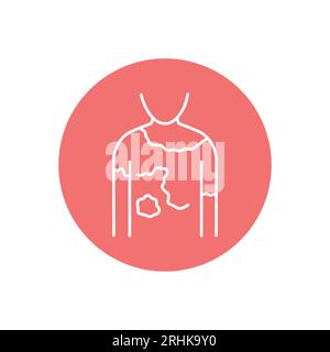 Icône de ligne noire de vitiligo. Dermatologie. Problème de peau Illustration de Vecteur