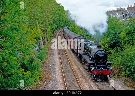 Black 5 STEAM Locomotive no 44932 à Bootham , York, Scarborough Spa Express, le 17 août 2023 Banque D'Images