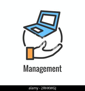 Icône de l'environnement de développement de Kubernetes montrant les avantages Illustration de Vecteur