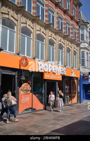 Popeyes Louisiana Kitchen Restaurant Cardiff South Wales Banque D'Images