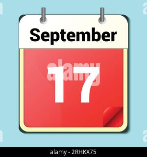 Jour sur le calendrier, format image vectorielle, septembre 17 Illustration de Vecteur
