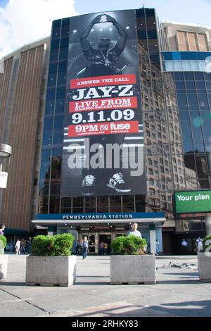 Affiche de JAY Z jouant au Madison Square Garden Midtown Manhattan West New York City 2009 Banque D'Images