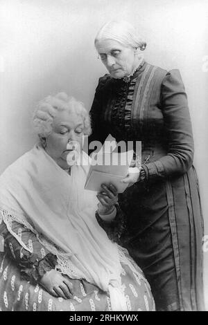 Stanton (assis) et Susan B. Anthony Banque D'Images