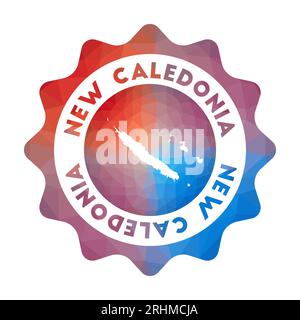 Logo poly bas Nouvelle-Calédonie. Logo coloré de voyage dégradé du pays dans un style géométrique. Illustration de Vecteur