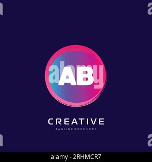 Logo initial avec modèle vectoriel coloré. Illustration de Vecteur