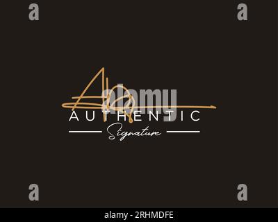 Modèle de logo de signature AB Vector. Illustration de Vecteur
