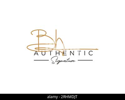 Modèle de logo BH Signature Vector. Illustration de Vecteur