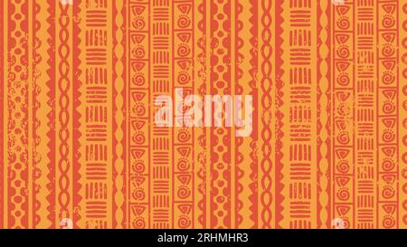 Motif sans couture à rayures ethniques jaunes, motifs africains dessin géométrique tribal. Illustration vectorielle pour impression de mode et textile. Illustration de Vecteur
