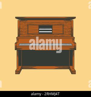 Instrument de piano dessiné à la main Doodle Vector Illustration en couleurs Illustration de Vecteur