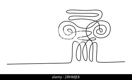 Colonne grecque un dessin au trait continu. Illustration de Vecteur