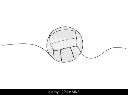 Volleyball One Line Drawing objet de thème sportif dessiné à la main continu Illustration de Vecteur