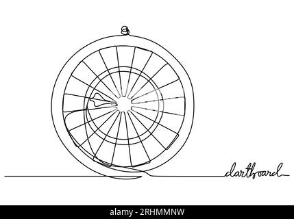 Planche de tir à l'arc une ligne dessin continu thème sportif dessiné à la main Illustration de Vecteur