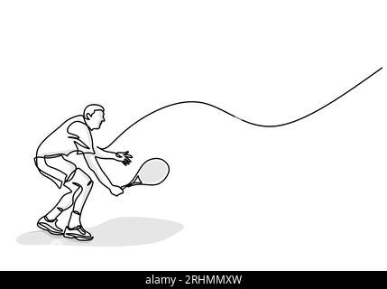 Joueur de tennis Illustration vectorielle minimaliste, athlète engagé dans le jeu de tennis Illustration de Vecteur