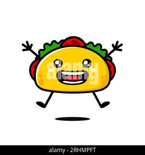 Mignon personnage de dessin animé Tacos Illustration de Vecteur