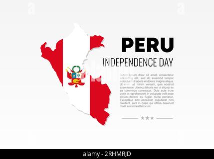 Affiche de bannière de fond du jour de l'indépendance du Pérou pour la célébration nationale le 28 juillet. Illustration de Vecteur