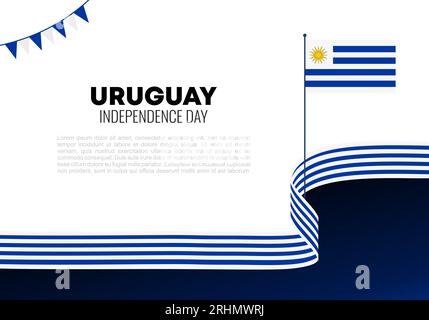 Affiche de fond de la journée de l'indépendance de l'Uruguay pour la célébration nationale le 25 août. Illustration de Vecteur