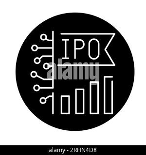 Symbole IPO сolor icône de ligne. Offre publique initiale. Pictogramme pour page Web. Illustration de Vecteur