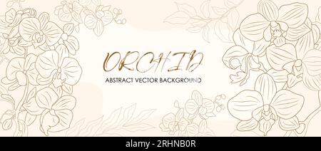 Fond d'art abstrait, art de ligne de fleur d'orchidée Illustration de Vecteur