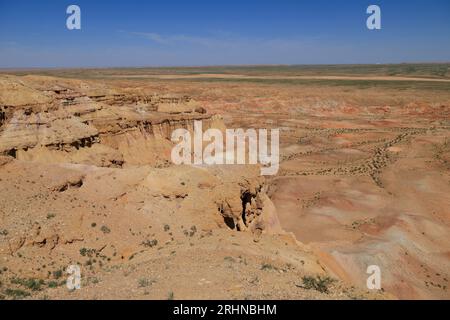 Les formations rocheuses de Tsagaan Suvarga dans le désert de Gobi, Mongolie Banque D'Images