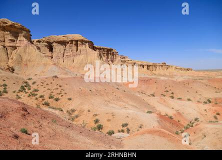 Les formations rocheuses de Tsagaan Suvarga dans le désert de Gobi, Mongolie Banque D'Images