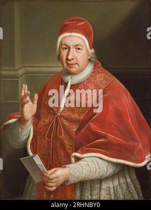 Portrait du pape Benoît XIV (1675-1758). Musée : Château Royal, Varsovie. Auteur : ANONYME. Banque D'Images