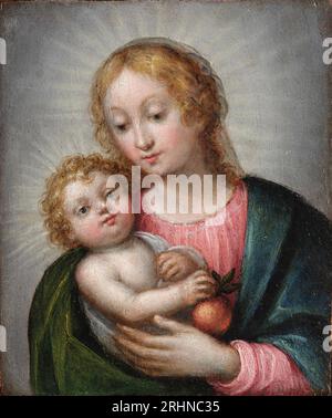 Vierge et enfant. Musée : COLLECTION PRIVÉE. Auteur : Orsola Maddalena Caccia. Banque D'Images