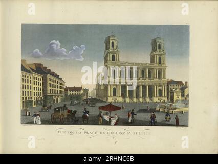 Vue de la place de l'église Saint-Sulpice. Musée : COLLECTION PRIVÉE. Auteur : Henri Courvoisier-voisin. Banque D'Images