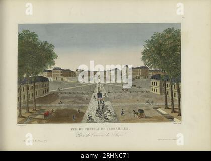 Vue du château de Versailles, prise de l'avenue de Paris. Musée : COLLECTION PRIVÉE. Auteur : Henri Courvoisier-voisin. Banque D'Images