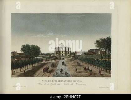 Vue de l'Observatoire royal, prise de la grille du jardin du Luxembourg. Musée : COLLECTION PRIVÉE. Auteur : Henri Courvoisier-voisin. Banque D'Images