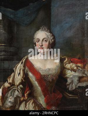 Portrait de Marie-Anne-Sophie de Saxe (1728-1797), électrice de Bavière. Musée : COLLECTION PRIVÉE. Auteur : ANONYME. Banque D'Images