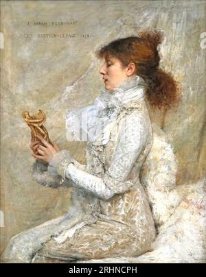 Portrait de l'actrice Sarah Bernhardt (1844-1923). Musée : COLLECTION PRIVÉE. AUTEUR : JULES BASTIEN-LEPAGE. Banque D'Images