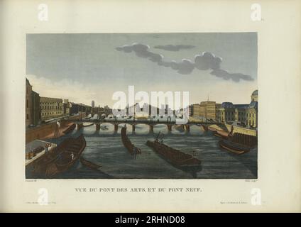 Vue du Pont des arts et du Pont-neuf. Musée : COLLECTION PRIVÉE. Auteur : Henri Courvoisier-voisin. Banque D'Images