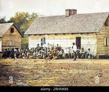 Plantation Slaves, Beaufort, South Carolina, 1862 - des esclaves dans une plantation de South Carolina - d'après la photo de Timothy H. O'Sullivan Banque D'Images