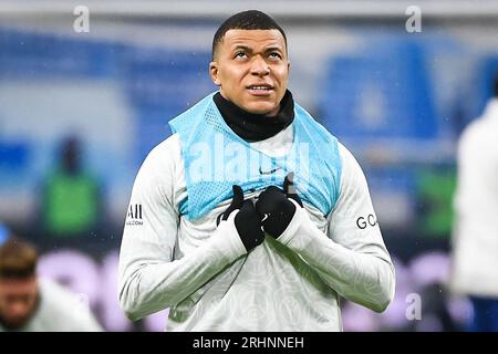 Kylian MBAPPE du PSG lors du match de championnat de France de Ligue 1 entre l'Olympique de Marseille et le Paris Saint-Germain le 26 février 2023 au stade Vélodrome de Marseille - photo Matthieu Mirville / DPPI Banque D'Images