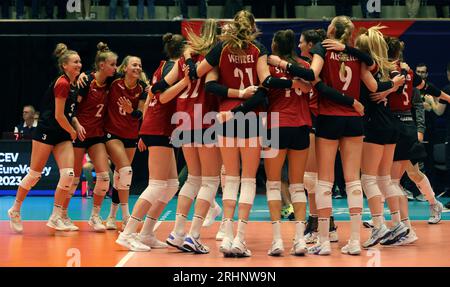 Dusseldorf, Deutschland. 17 août 2023. Firo : CHAMPIONNAT D'EUROPE féminin de volleyball Euro 2023 17.08.2023 GRÈCE - ALLEMAGNE 0:3 finale jubilation allemagne crédit : dpa/Alamy Live News Banque D'Images