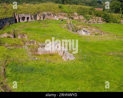 Les ruines de Basing House, détruites pendant la guerre civile anglaise, Old Basing, Basingstoke, Angleterre, Royaume-Uni, GO. Banque D'Images