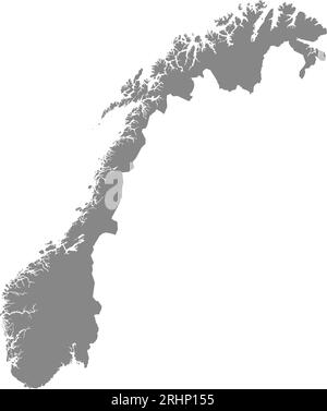 Carte couleur CMJN GRIS de LA NORVÈGE Illustration de Vecteur