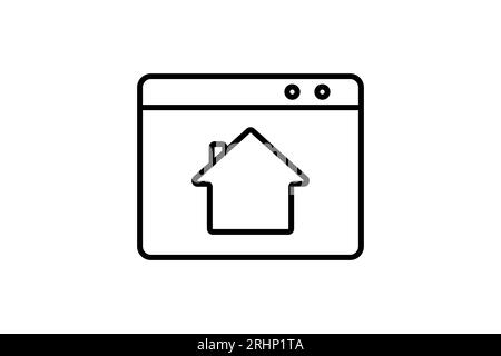 Icône page d'accueil. Icône associée à l'optimisation des moteurs de recherche. convient pour la conception de sites web, l'application, les interfaces utilisateur. style d'icône de ligne. Conception vectorielle simple Illustration de Vecteur