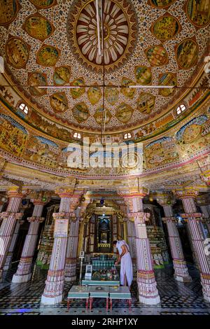 Inde, État du Rajasthan, Bikaner, Temple Seth Bhandasar Jain Banque D'Images