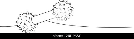 Remorqueur de chien, jouet à mâcher pour chien dessin continu d'une ligne. Accessoires pour animaux, jouets pour animaux de compagnie fournit une illustration continue d'une ligne. Illustration de Vecteur